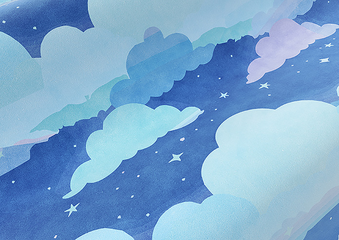 Cloudy Cosmos, Calm Blues - Twist&Fit Roman Blind - Image 4